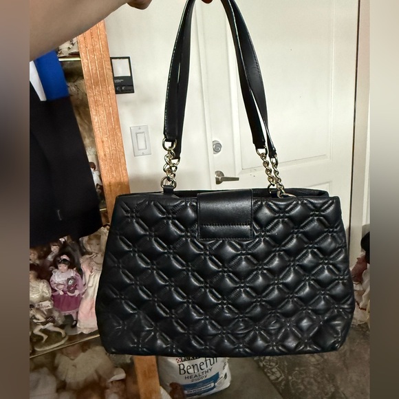 Kate Spade Elena Astor Court Black Quilted Leather Satchel/Shoulder Bag/Tote - Picture 7 of 9
